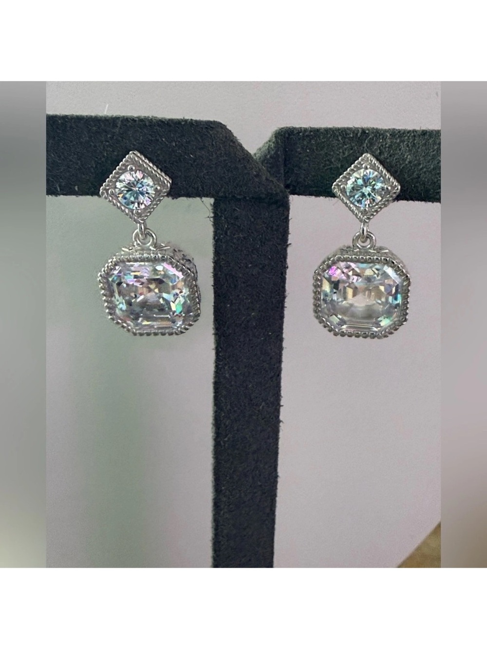 Judith Ripka 925 Sterling Silver Dangle Earrings NEW